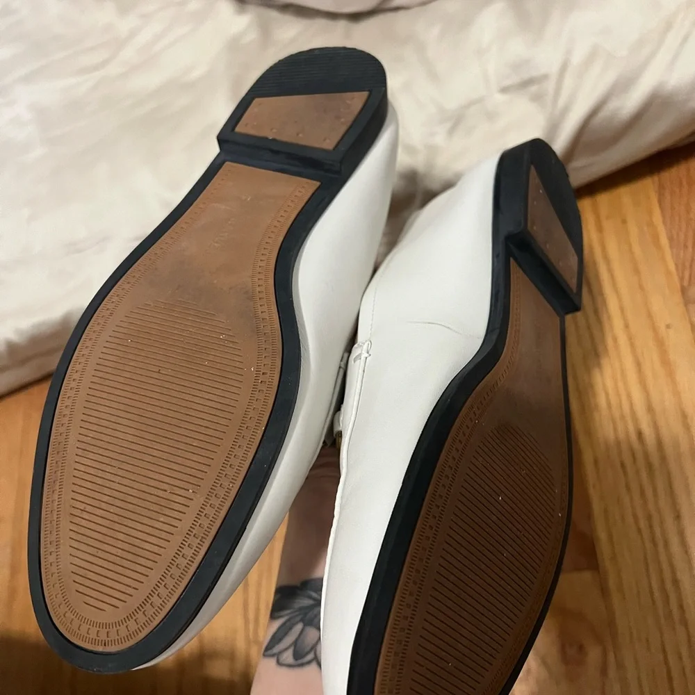 White Leather Women's Bit Loafers 24.5 size 8(7.5)